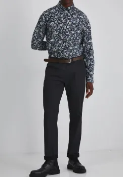 Medicine pantaloni barbati, culoarea negru, cu fason chinos imagine