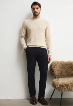 Medicine pantaloni culoarea albastru marin, cu fason chinos imagine