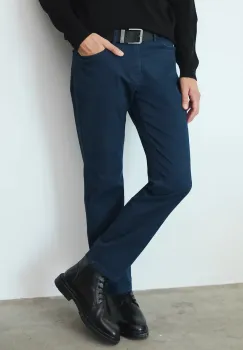 Medicine pantaloni culoarea albastru marin, drept imagine