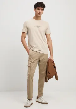 Medicine pantaloni culoarea bej, drept imagine