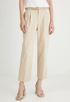 Medicine pantaloni culoarea bej, fason chinos, medium waist imagine
