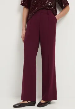 Medicine pantaloni culoarea bordo, lat, medium waist imagine