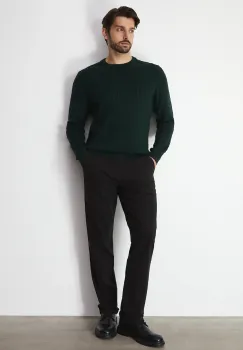 Medicine pantaloni culoarea maro, cu fason chinos imagine