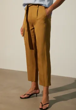 Medicine pantaloni culoarea maro, fason chinos, medium waist imagine