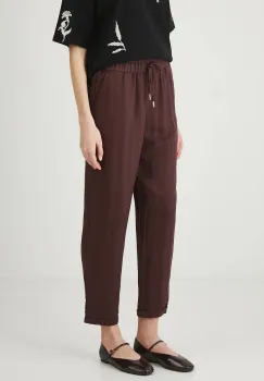 Medicine pantaloni culoarea maro, fason chinos, medium waist imagine