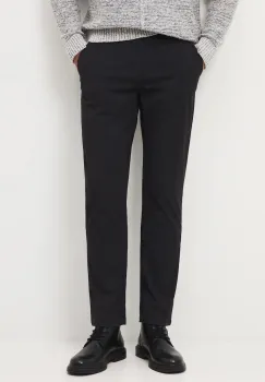 Medicine pantaloni culoarea negru, cu fason chinos imagine