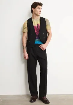 Medicine pantaloni culoarea negru, drept imagine