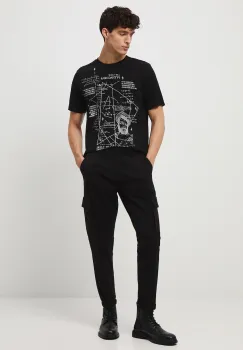 Medicine pantaloni culoarea negru, drept imagine
