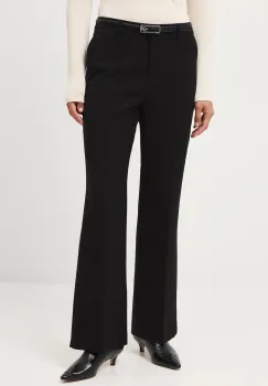 Medicine pantaloni culoarea negru, evazati, medium waist imagine