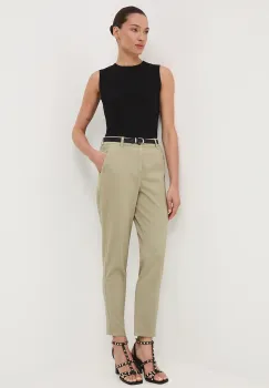 Medicine pantaloni culoarea negru, fason chinos, medium waist imagine