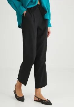 Medicine pantaloni culoarea negru, fason chinos, medium waist imagine