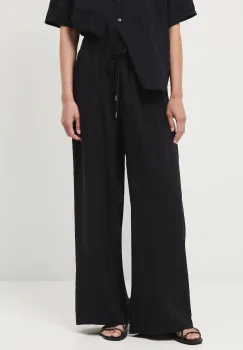 Medicine pantaloni culoarea negru, lat, medium waist imagine
