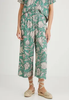Medicine pantaloni culoarea turcoaz, lat, high waist imagine