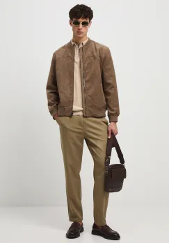Medicine pantaloni culoarea verde, cu fason chinos imagine