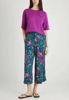 Medicine pantaloni culoarea verde, lat, high waist imagine