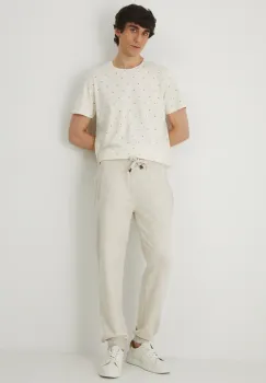 Medicine pantaloni de trening barbati, culoarea bej, melanj imagine