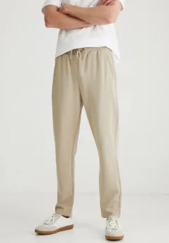 Medicine pantaloni de trening barbati, culoarea bej, neted imagine