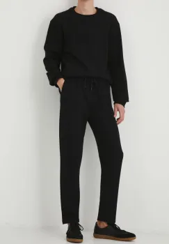 Medicine pantaloni de trening barbati, culoarea negru, neted imagine