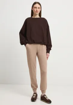 Medicine pantaloni de trening culoarea bej, melanj imagine