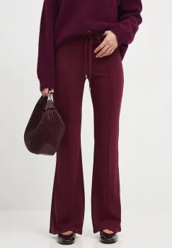 Medicine pantaloni de trening culoarea bordo, neted imagine