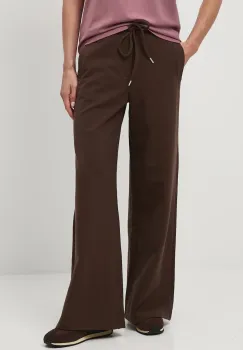 Medicine pantaloni de trening culoarea maro, lat, medium waist imagine