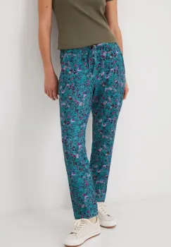 Medicine pantaloni de trening din bumbac femei, culoarea verde, modelator imagine