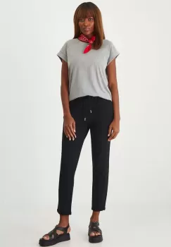 Medicine pantaloni de trening femei, culoarea negru, drept, medium waist imagine