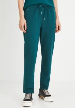 Medicine pantaloni de trening femei, culoarea verde, drept, medium waist imagine