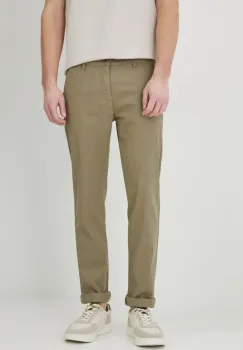 Medicine pantaloni din amestec de in barbati, culoarea verde, mulata imagine
