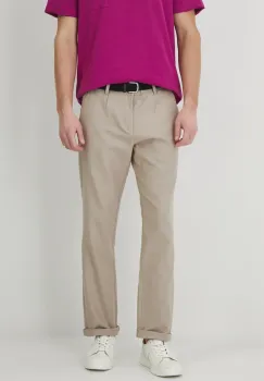 Medicine pantaloni din in barbati, culoarea bej, drept imagine