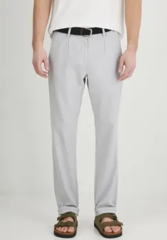 Medicine pantaloni din in barbati, culoarea gri, drept imagine