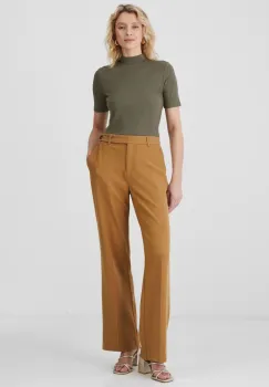 Medicine pantaloni femei, culoarea maro, lat, high waist imagine