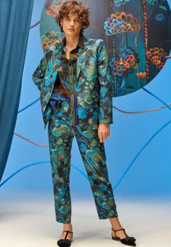 Medicine pantaloni femei, culoarea negru, fason chinos, medium waist imagine