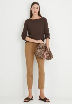 Medicine pantaloni femei, culoarea negru, fason chinos, medium waist imagine