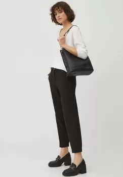 Medicine pantaloni femei, culoarea negru, fason chinos, medium waist imagine