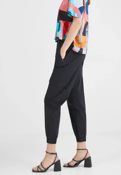 Medicine pantaloni femei, culoarea negru, medium waist imagine