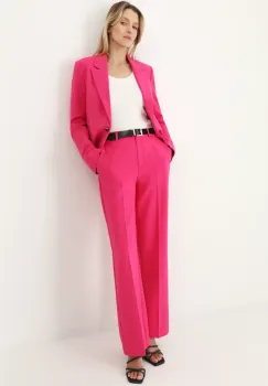 Medicine pantaloni femei, culoarea roz, lat, medium waist imagine