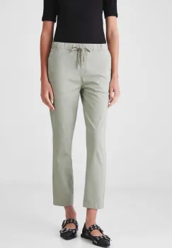 Medicine pantaloni femei, culoarea verde, fason chinos, medium waist imagine