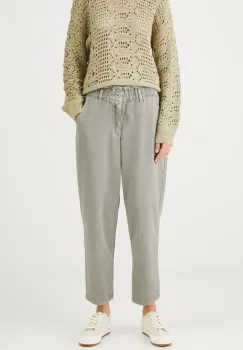 Medicine pantaloni femei, culoarea verde, lat, high waist imagine