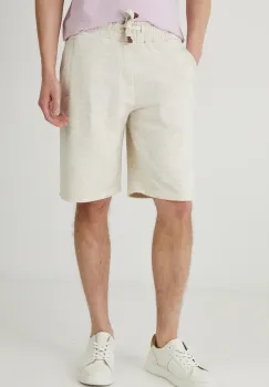 Medicine pantaloni scurti barbati, culoarea bej, melanj imagine