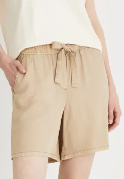 Medicine pantaloni scurti culoarea bej, neted, medium waist imagine