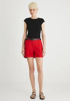 Medicine pantaloni scurti culoarea rosu, neted, medium waist imagine