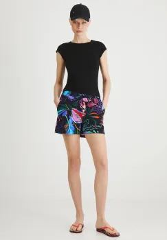 Medicine pantaloni scurti de trening culoarea negru, modelator, medium waist imagine