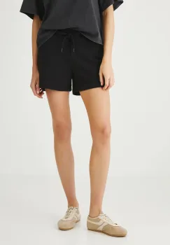 Medicine pantaloni scurti de trening culoarea negru, neted, medium waist imagine