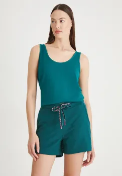 Medicine pantaloni scurti de trening culoarea turcoaz, talie medie imagine