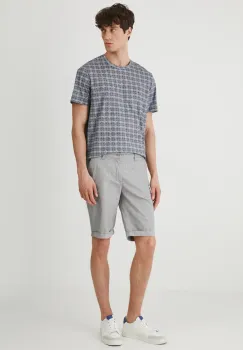 Medicine pantaloni scurti din amestec de in culoarea gri, melanj imagine