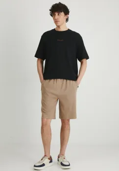 Medicine pantaloni scurti din bumbac barbati, culoarea bej imagine