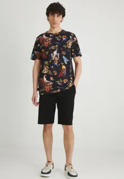 Medicine pantaloni scurti din bumbac barbati, culoarea negru imagine