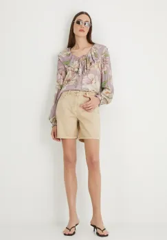 Medicine pantaloni scurti din bumbac neted, medium waist imagine
