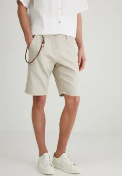 Medicine pantaloni scurti din in barbati, culoarea bej, melanj imagine